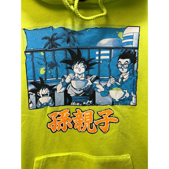 Dragon Ball Super Lime Green Pullover Hoodie Small graphics chest long sleeve - Picture 3 of 6